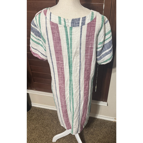 JUSTFAB Linen Blend Stripe Shift Dress Swim Cover Up Women's XL FLAW - Picture 6 of 10
